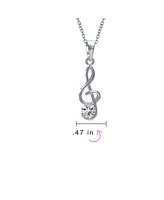 Bling Jewelry Music Teacher Student Treble Clef Pendant Necklace in Sterling Silver