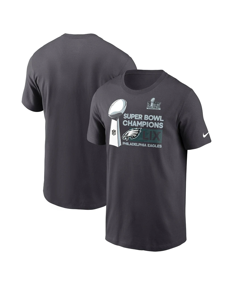 Nike Men's Anthracite Philadelphia Eagles Super Bowl Lix Champions Locker Room Trophy Collection T-Shirt