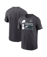 Nike Men's Anthracite Philadelphia Eagles Super Bowl Lix Champions Locker Room Trophy Collection T-Shirt