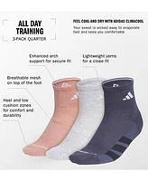 adidas Women's 3-Pk. All Day Training Quarter Socks 5159135A