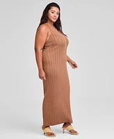 And Now This Trendy Plus V-Neck Sleeveless Sweater Dress, Exclusively at Macy's