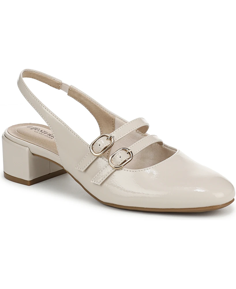 LifeStride Women's Beatrice Block Heel Slingback Pumps