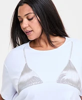 Bar Iii Trendy Plus Bikini-Graphic T-Shirt, Exclusively at Macy's