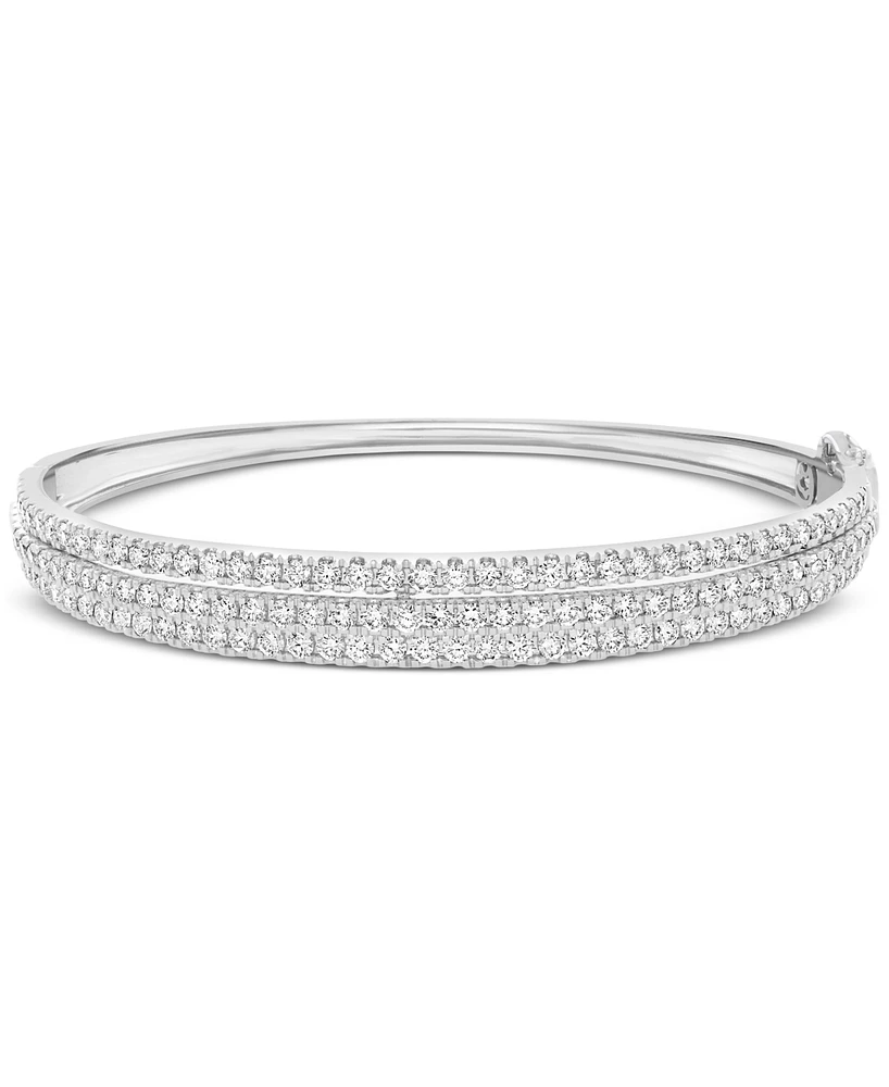 Effy Lab Grown Diamond Triple Row Bangle Bracelet (4 ct. t.w.) in 14K White Gold