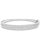 Effy Lab Grown Diamond Triple Row Bangle Bracelet (4 ct. t.w.) in 14K White Gold