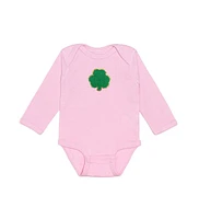 Baby Girl Shamrock Patch St. Patrick's Day Long Sleeve Bodysuit