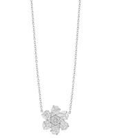 Effy Diamond Mixed Cut Flower 18" Pendant Necklace (1 ct. t.w.) in 14k White Gold