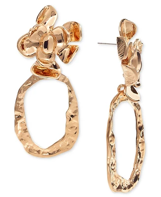 I.n.c. International Concepts Gold-Tone Flower & Open Oval Statement Earrings, Exclusively at Macy's