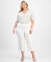 Jm Collection Plus Side-Embellished Capri Pants, Exclusively at Macy's