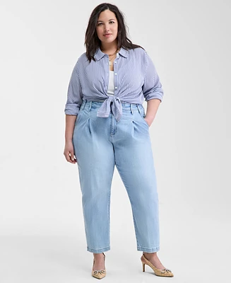 On 34th Trendy Plus Button-Front Crepe Shirt, Created for Macy's