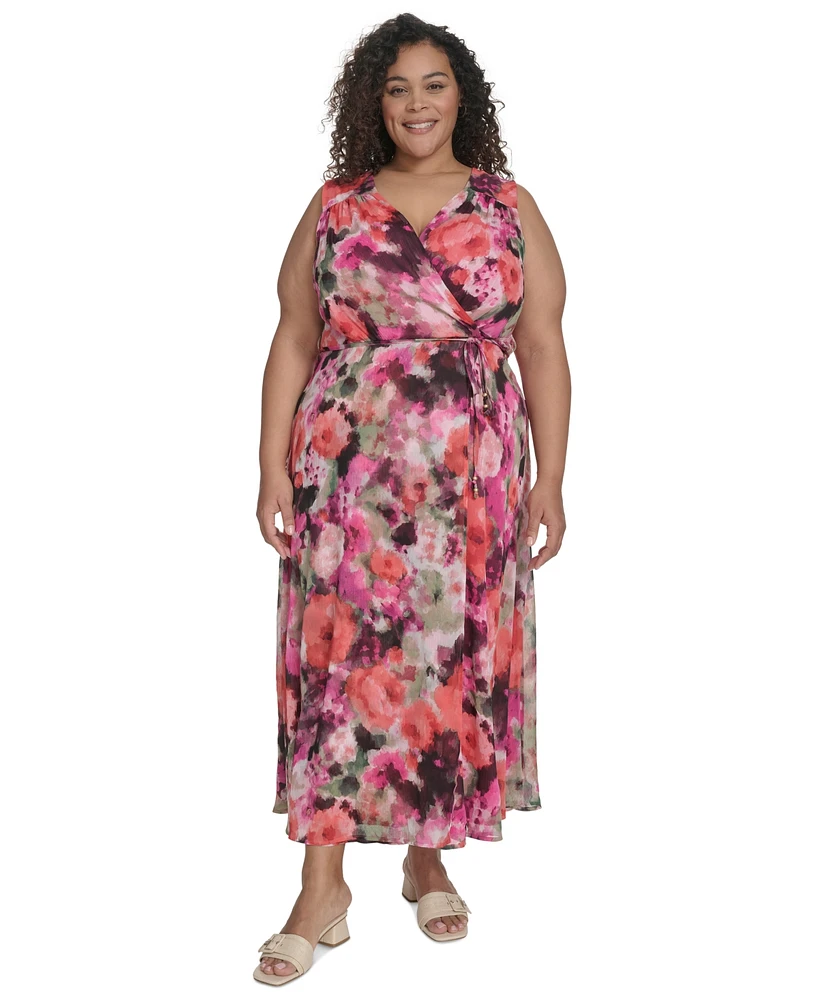 Calvin Klein Plus Floral-Print Maxi Dress