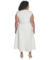 Calvin Klein Plus Belted A-Line Dress