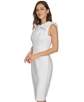 Calvin Klein Women's Bow-Trim Shoulder Sheath Dress