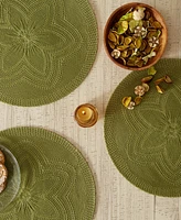 Design Imports Floral Woven Round Placemat, Set of 6