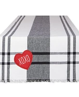 Design Imports Heart Xoxo Plaid Table Runner, 14" x 72"