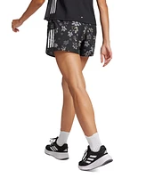 adidas Women's Own The Run Floral-Print Pull-On Shorts