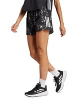 adidas Women's Own The Run Floral-Print Pull-On Shorts