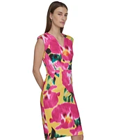 Calvin Klein Women's Floral-Print Scuba Sheath Dress