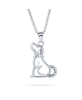 Bling Jewelry Bff Best Friend Cz Accent Puppy Dog Pendant Necklace