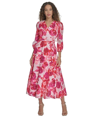 Calvin Klein Women's Floral-Print Cotton Midi Dress