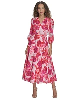 Calvin Klein Women's Floral-Print Cotton Midi Dress