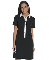 Calvin Klein Women's Short-Sleeve A-Line Scuba Shirtdress