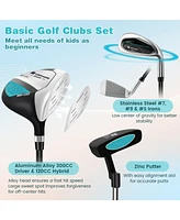 Junior Complete Golf Club Set with Stand Bag Rain Hood