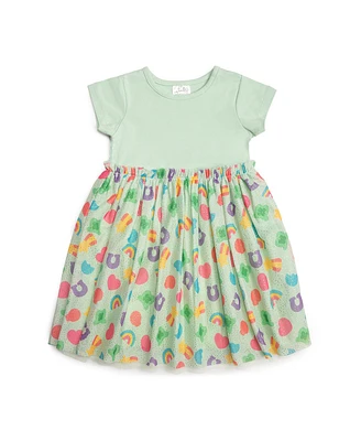 Little and Big Girls Lucky Charm St. Patrick's Day Short Sleeve Tutu Dress