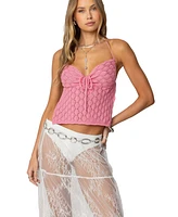 Edikted Womens Milli Crochet Backless Top