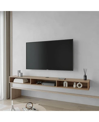 Fm Furniture Why Tv Stand with Open Storage, Ash Wood