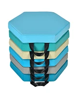 6 Pieces Multifunctional Hexagon Toddler Floor Cushions Classroom Seating with Handles