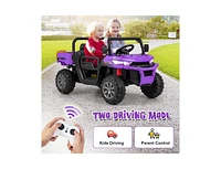 12V Kids Ride On Truck Car with Remote Control and 2 Seaters