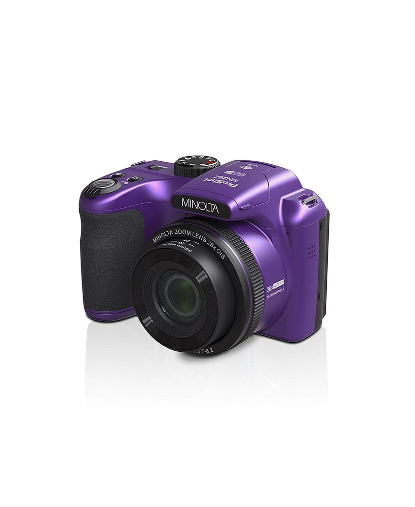 Minolta Minolta ProShot MN26Z 20 Mp Digital Camera w/26x Optical Zoom and Fhd Video (Purple)