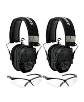 Walker's Razor Slim Electronic Earmuff (Kryptek Camo) and Glasses (2-Pack)