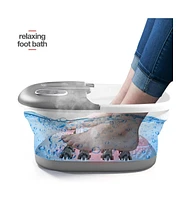 Foot Spa with Heat and Massage and Jets Includes A Remote Control A Pumice Stone Collapsible Foot Spa Massager with Heat and Massage Bubbles and Vibra