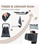 Foldable Baby Bouncer with Removable Fabric Cover and Toy Bar