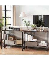 Console Table with Storage Shelf Modern Accent Table for Living Room Organization