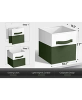 Sorbus 6 Pack 11" Two Tone Foldable Storage Cubes with Handles - Perfect for clothes, toys, books, linens, and more
