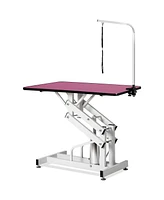42.5INCH Hydraulic Pet Grooming Table Pink Color