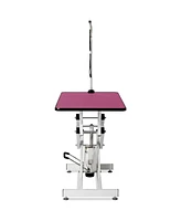 42.5INCH Hydraulic Pet Grooming Table Pink Color