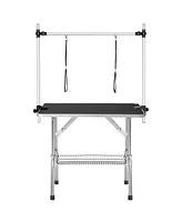 Large grooming Table for Pet Dog and Cat with Adjustable Arm Clamps Heavy Duty Animal table, 42''/Blue