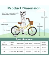 Kids Adjustable Bike with Reflectors Bell Safe Bicycle for Children Aged 4-7 Years Old