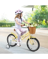 Kids Adjustable Bike with Reflectors and Bell Safe Bicycle for Children Aged 4-7 Years Old