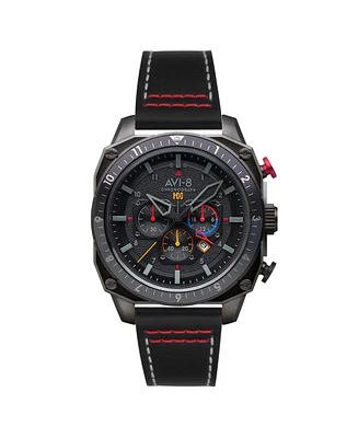 Avi-8 Men's Hawker Hunter Atlas Dual-Time Chronograph Leather Strap Watch