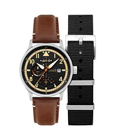 Avi-8 Men's Hawker Hurricane Mckellar Dual-Time Leather Strap Watch
