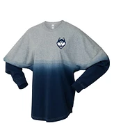 Spirit Jersey Men's and Women's Navy/Gray UConn Huskies Ombre Long Sleeve T-Shirt