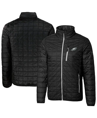 Cutter & Buck Men's Black Philadelphia Eagles Rainier PrimaLoft Eco Insulated Full-Zip Puffer Jacket