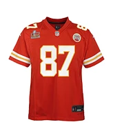 Nike Big Boys and Girls Travis Kelce Red Kansas City Chiefs Super Bowl Lix Game Player Jersey