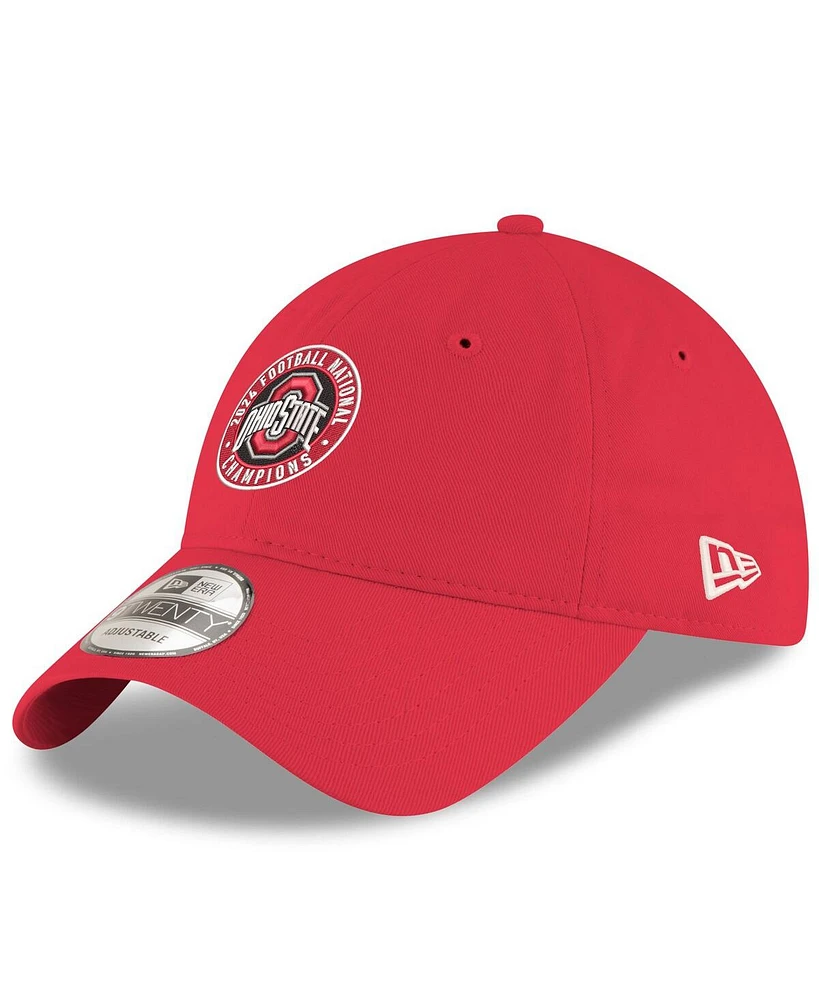 New Era Men's Scarlet Ohio State Buckeyes College Football Playoff 2024 National Champions Seal 9TWENTY Adjustable Hat