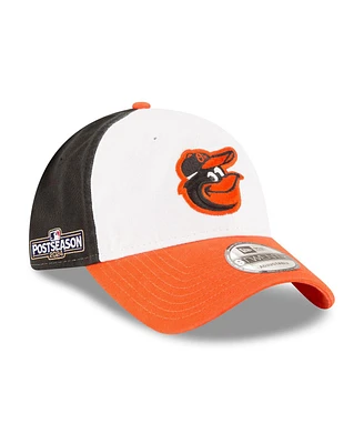 New Era Men's White/Orange Baltimore Orioles 2024 Mlb Postseason Side Patch 9TWENTY Adjustable Hat